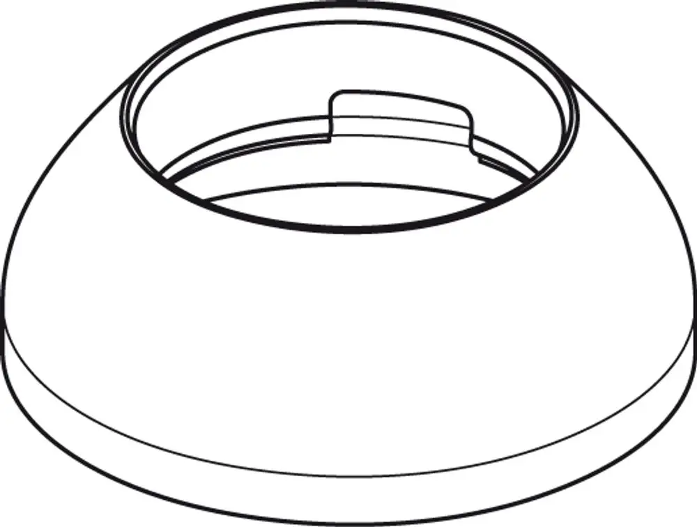 Abdeckkappe von Ideal Standard, mit gewölbter Form und Innenverankerung. Sie dient zur Abdeckung von Anschlüssen oder Öffnungen.